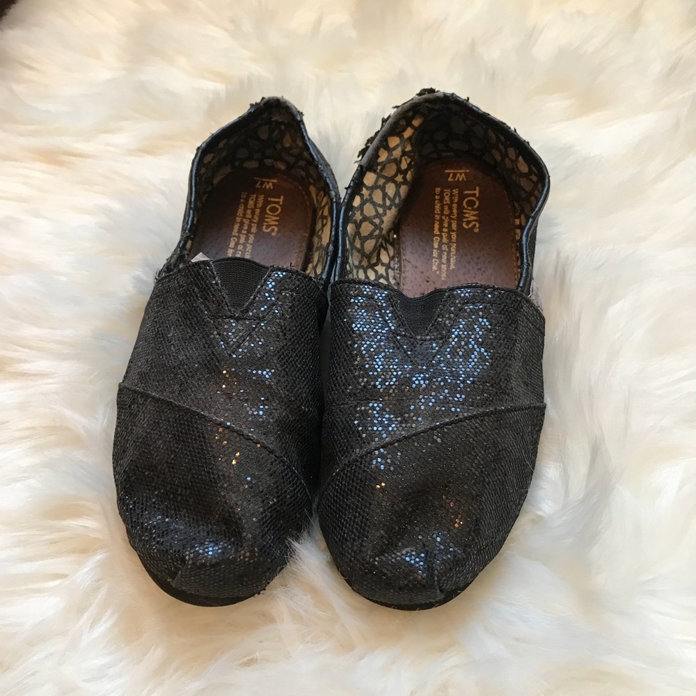 Black Glitter Toms